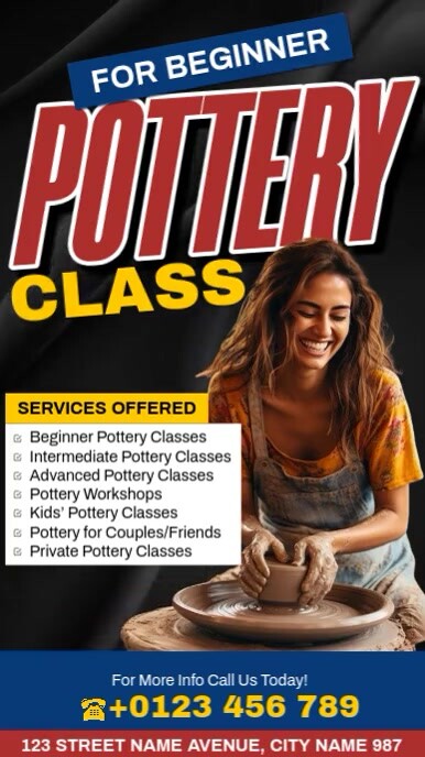 Beginner Pottery Class Instagram Reel template