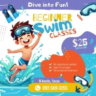 Beginner Swim Classes Instagram facebook Wpis na Instagrama template