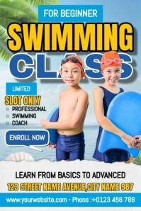 Beginner Swimming Class Poster template