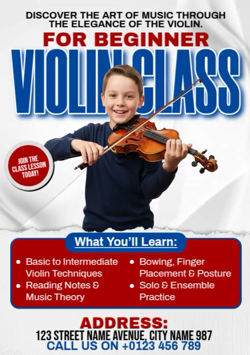 Beginner Violin Class A4 template