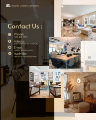 Beige & Black Elegant House interior design Contact Us Instagram Story template