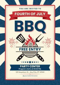 Beige 4th Of July A4 template