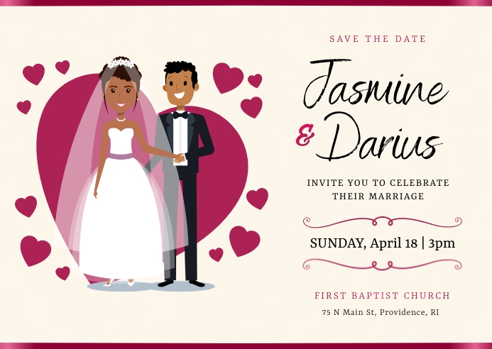 Beige African American Wedding Invitation Pos Template | PosterMyWall beige-african-american-wedding-invitation-pos-template-postermywall