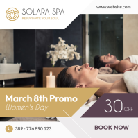 Beige and Gold Women’s Day Spa Instagram Post Ad – Modern Wellness Discount Promo template