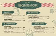 Beige and Green Retro Mexican Menu Tabloid template