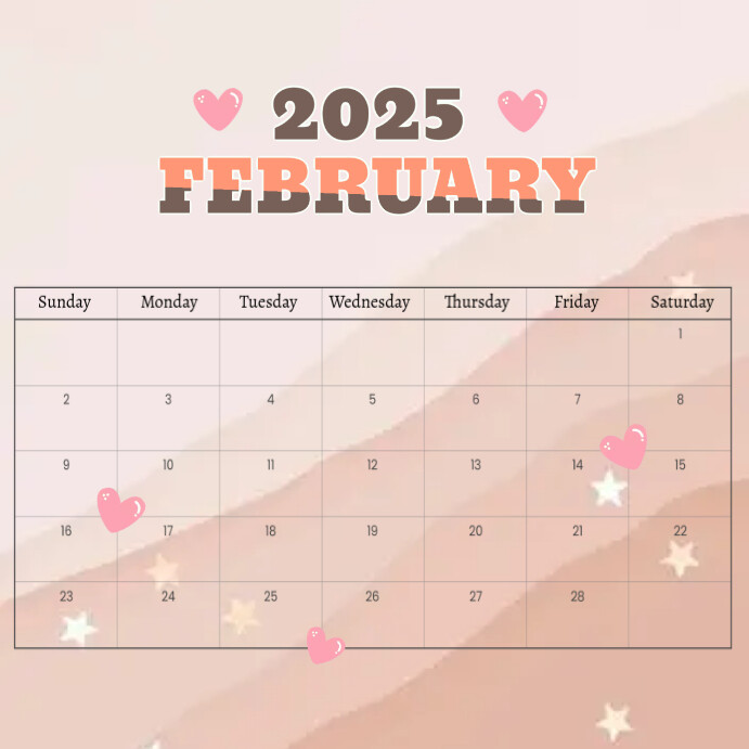 Beige background and pink heart february 2025 instagram post template