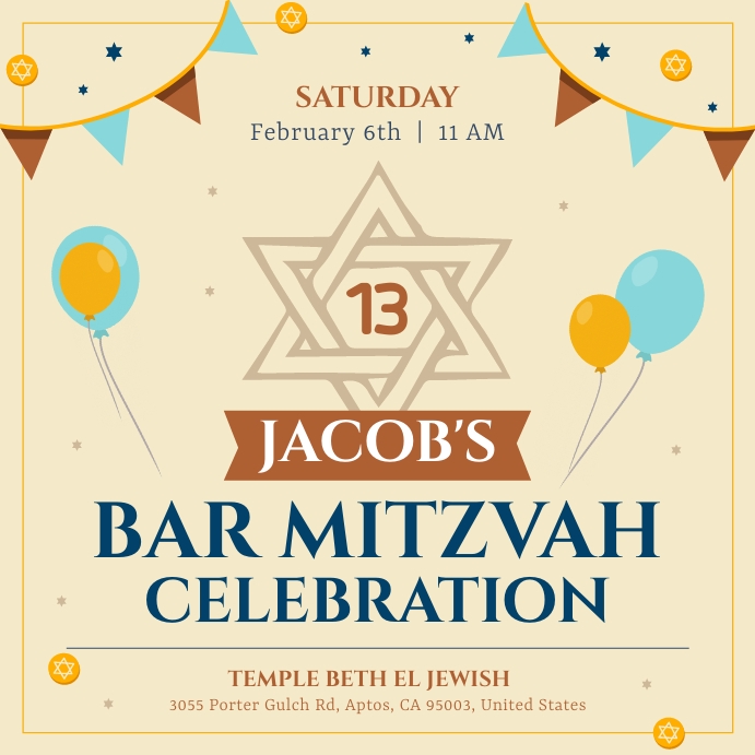 beige-bar-mitzvah-invitation-instagram-image-template-postermywall for Bar Mitzvah Cards Free Printable Beige Bar Mitzvah Invitation Instagram Image Template | PosterMyWall for Bar Mitzvah Cards Free Printable