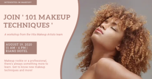 Beige Beauty Event Cover Image Obraz udostępniany na Facebooku template