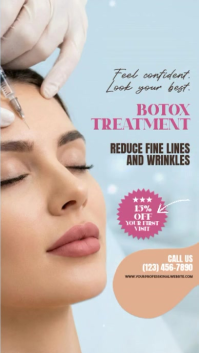 Blue Botox & Dermal Fillers Medical Spa Digital Signage Video Digitalt display (9:16) template