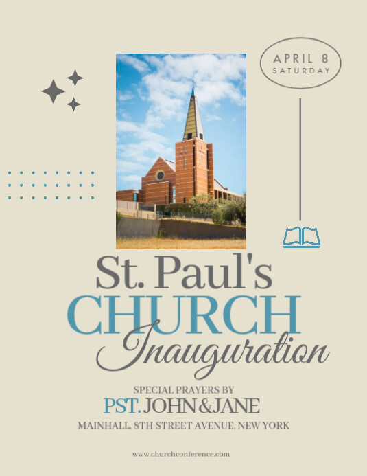 Church Inauguration Design Beige Church Inauguration Flyer Template | PosterMyWall