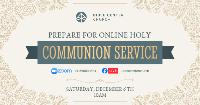 Beige Communion Service Invitation Facebook I template