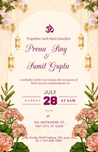 Beige Cream and Pink design style Half Page Wide template