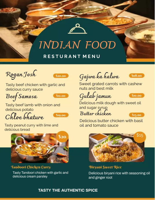 Indian Restaurant Menu Design Samples Indian Menu Template Designs