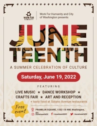 Yellow Juneteenth Black History Month Flyer template