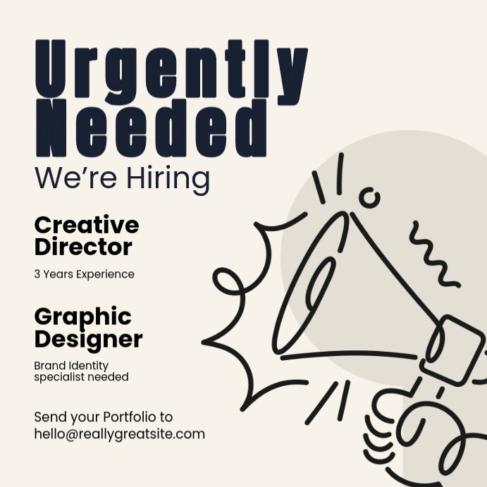 Beige minimal job hiring instagram post Template | PosterMyWall