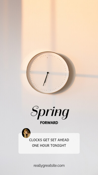 Beige Minimalist Aesthetic Spring Forward Daylight Savings Time Instagram Story Instagram-verhaal template
