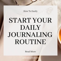 Beige Minimalist Journaling Tips post Instagram 帖子 template