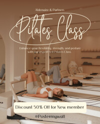 Beige Modern & Minimal Pilates Class Instagram Portrait template