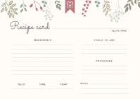 Beige Modern Landscape Recipe Card A4 template