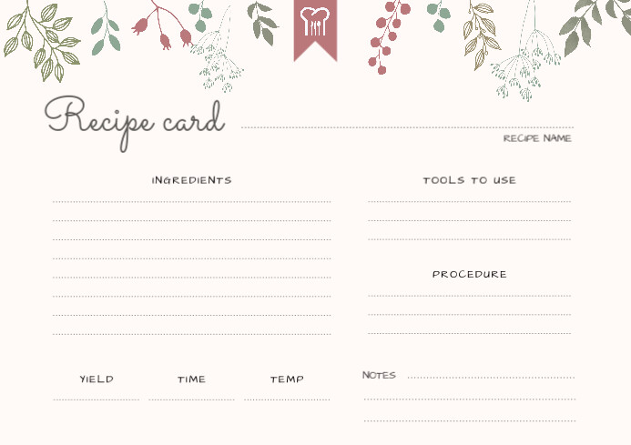Beige Modern Landscape Recipe Card Template Postermywall