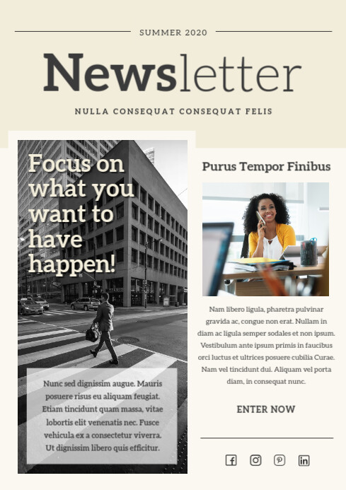 Beige Modern Newsletter Template Postermywall Beige Modern Newsletter Template Postermywall