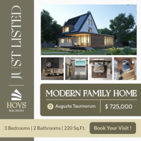 Beige Modern Real Estate Just Listed Template – Modern Family Home Property Instagram post