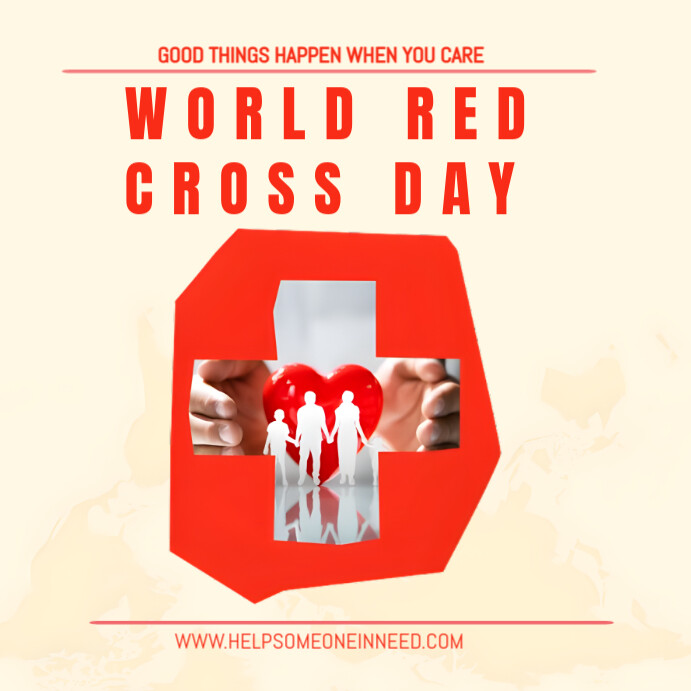 Beige Pastel Red Cross Day Instagram Post template
