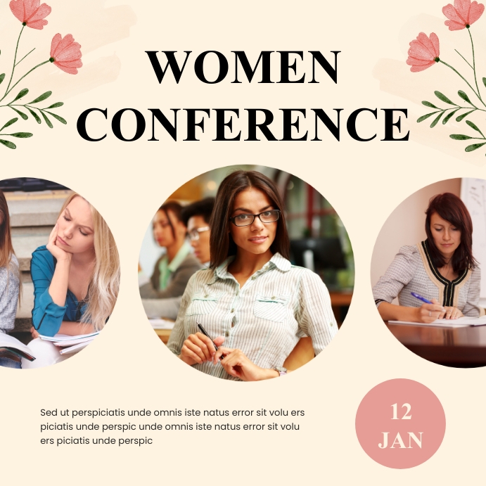 Copy of Beige Pink Floral Women Conference Insta Post | PosterMyWall