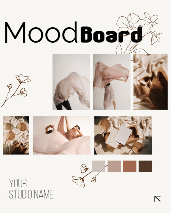Beige Purple Aesthetic 2025 Moodboard Instagram Post template