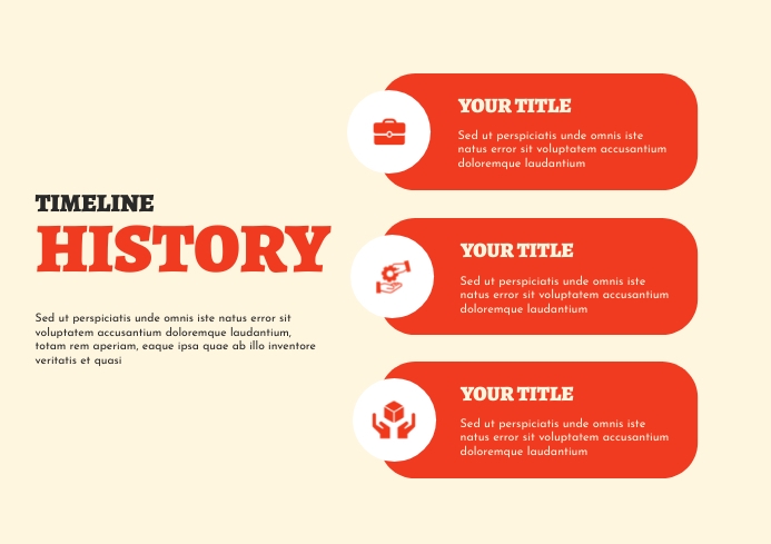 Beige Red Horizontal History Timeline Flyer Template | PosterMyWall