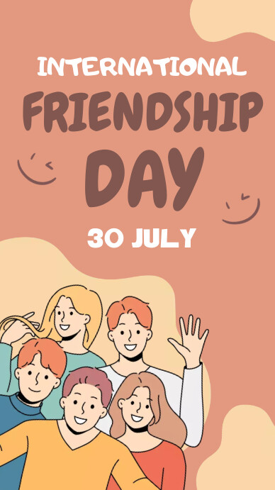 Beige Rose Illustrated Friendship Day Story template