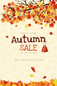 Beige Rustic Autumn Sale Poster template