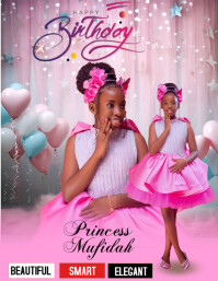 Belated birthday anniversary flyer template
