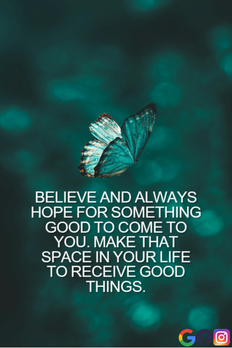 BELIEVE AND HOPE QUOTE TEMPLATE | PosterMyWall