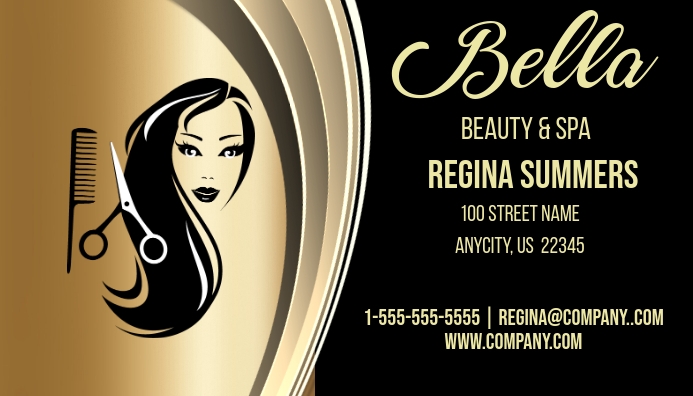 Bella Beauty Salon & Spa Business Card