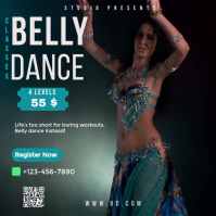 Czarny Belly Dance Classes Publicación de Instagram Template