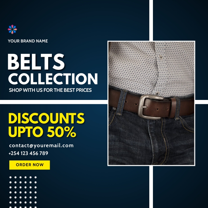 belts fashion sale template Square (1:1)