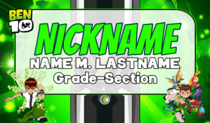 Green Cartoon Themed School ID Etykietka doczepna Template