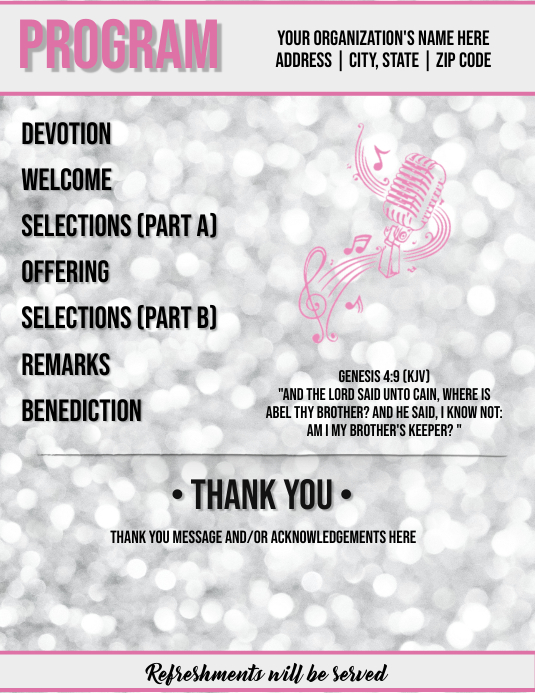 Benefit Concert Program Template | PosterMyWall