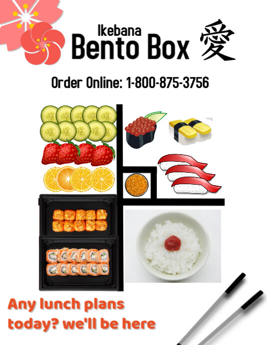 bento box/Japanese food/restaurant/menu/Japan Flyer (Letter pang-US) template