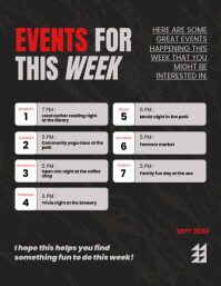 Berbasis Daftar Events For This Week Schedule Pamflet (letter As) Flyer (US Letter) template