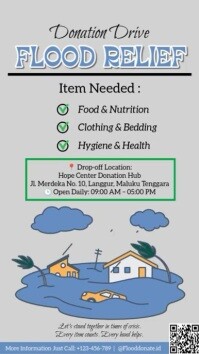 Berbasis Daftar Flood Relief Donation Drive Free Reel Instagram template