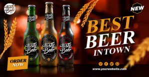 Best Beer In Town Flyer Ads Imagen Compartida en Facebook template