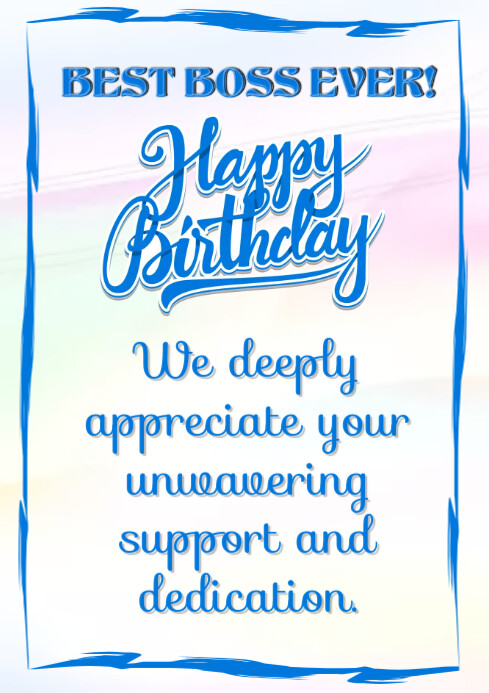 BEST BOOS EVER HAPPY BIRTHDAY CARD Template | PosterMyWall