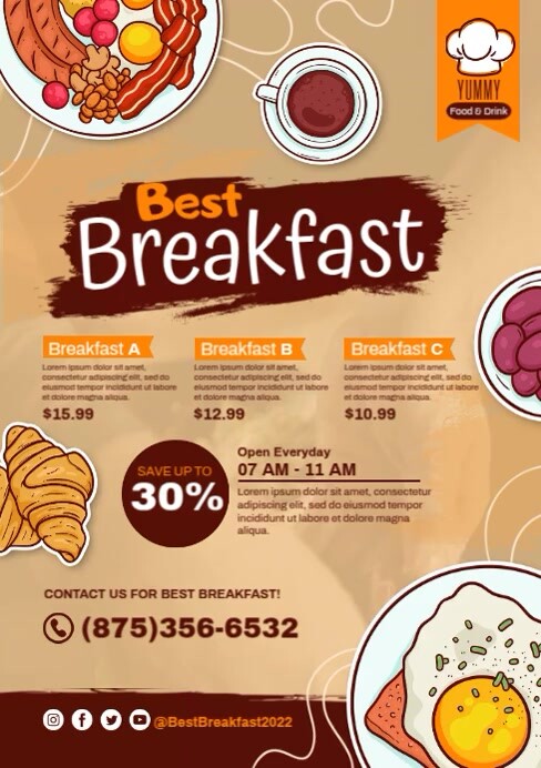 Breakfast Promo Design Best Breakfast Offer Template | PosterMyWall