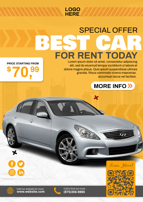 Plantilla de Best Car For Rent Ads | PosterMyWall