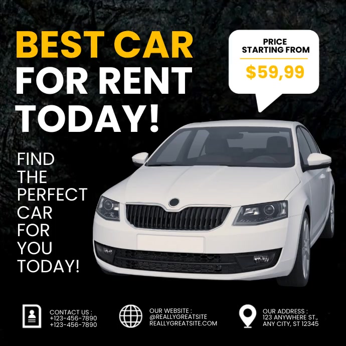 Copy of Best Car For Rent | PosterMyWall