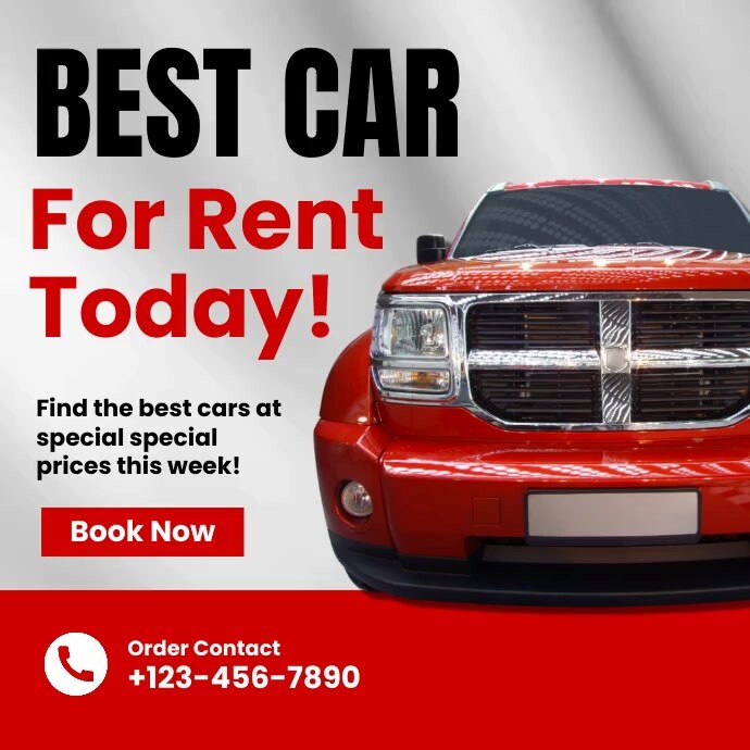 Best Car For Rent Template | PosterMyWall