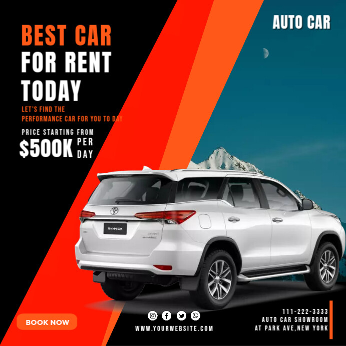 Best Car For Rent Template | PosterMyWall