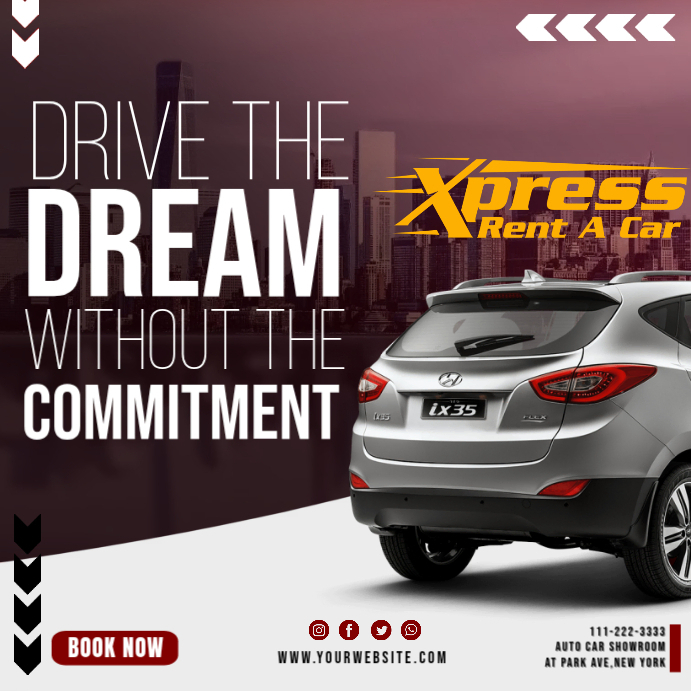 Best Car For Rent Template | PosterMyWall